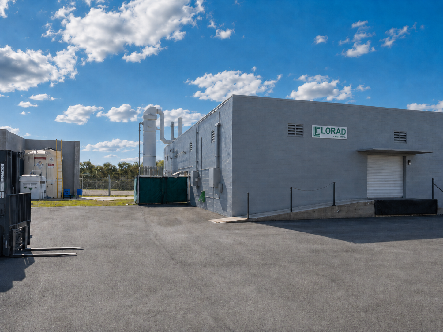 Exterior panorama of Lorad Chemical Corporation's St. Petersburg facility