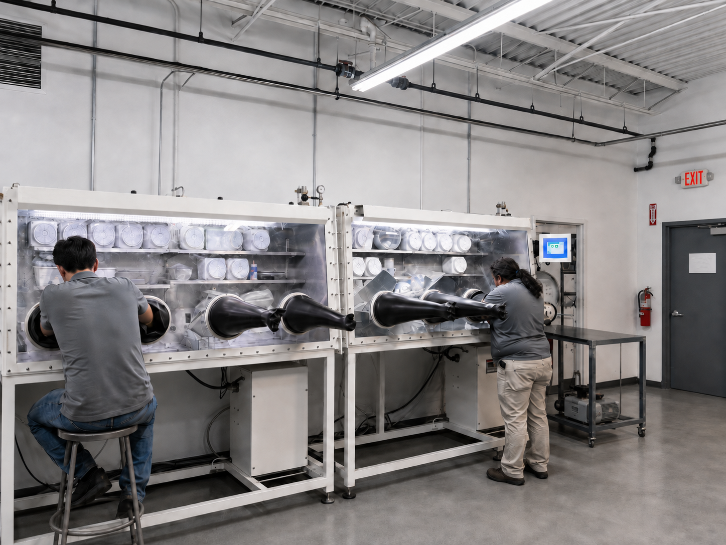 Inorganic chemical production and development equipment in a Lorad laboratory