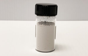 Glass bottle of Terbium doped Gadolinium Oxysulfide